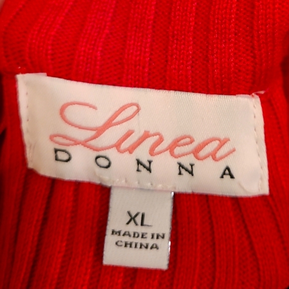 Dress RED HOT sweater dress long sleeved with ruffles at wrists size xl - Picture 4 of 7